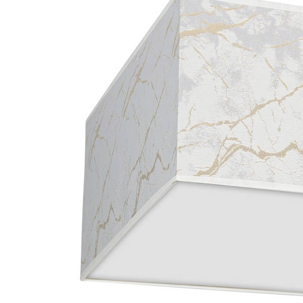 Kwadratowy plafon do salonu SENSO White/Gold 40 cm 3xE27 | white złoty