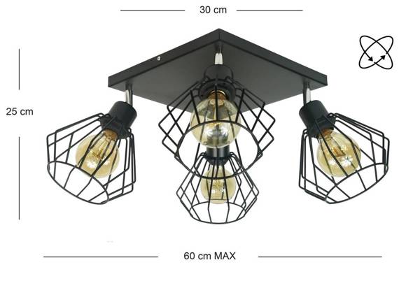 LAMPA ARTEMIDA PLAFON KWADRAT DIAMENT SZARA MODERNO