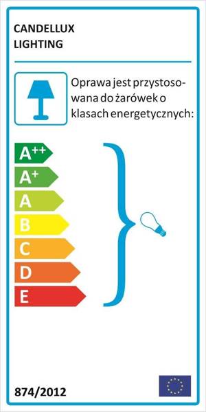 LAMPA ŚCIENNA KINKIET CANDELLUX AMOR 91-68774  E14 BANANOWY