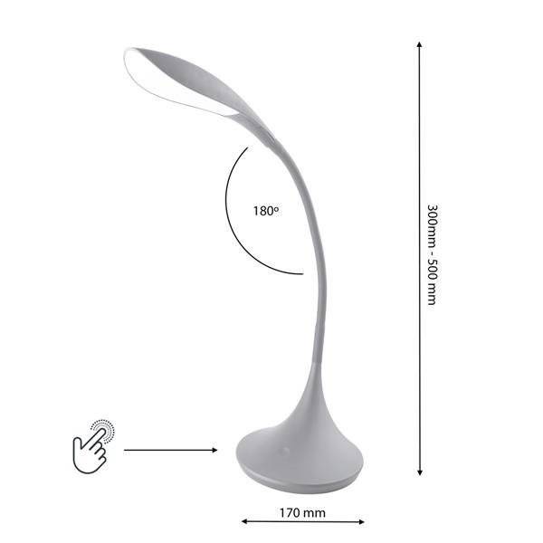 LAMPKA BIURKOWA VIPER 5,5W LED SZARA ML387