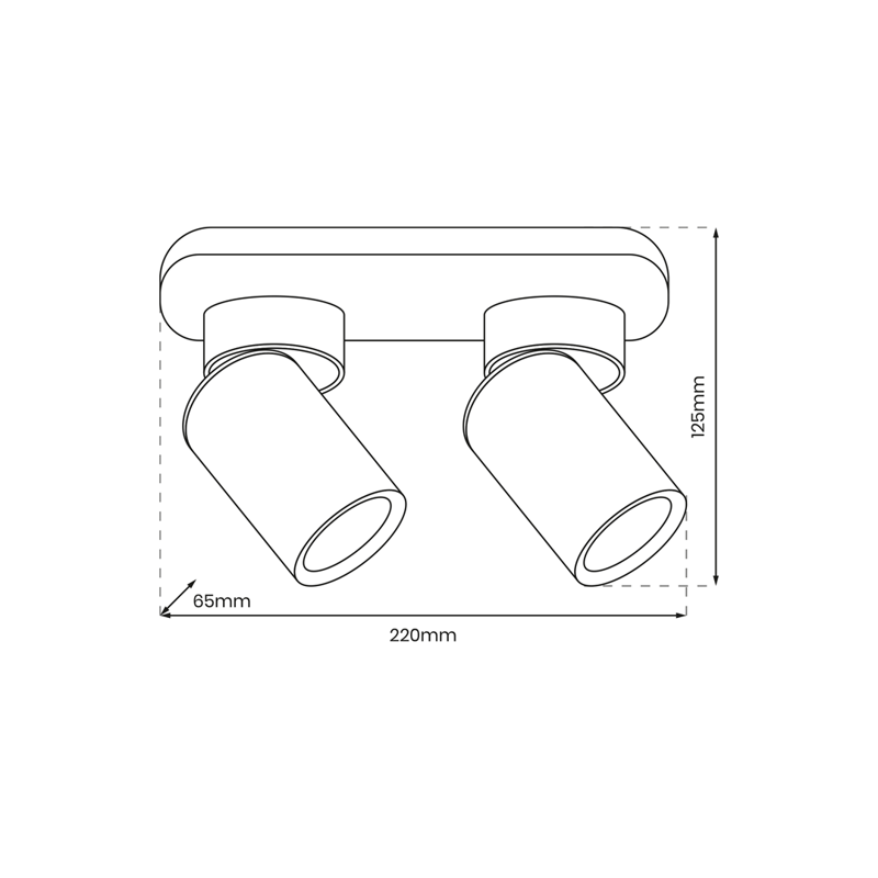 Lampa Sufitowa Andy 2xGU10 Biały + Złoty