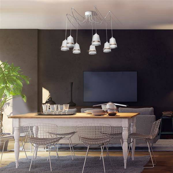 Lampa Wisząca APOLLO WHITE 5xE27