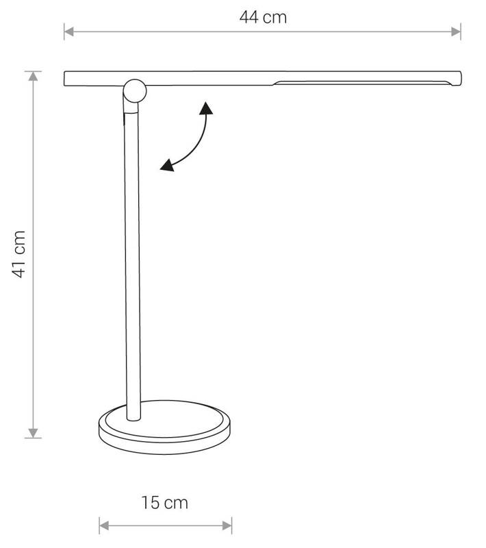 Lampa biurkowa do pracy i domu SMART LED ładowarka | czarna