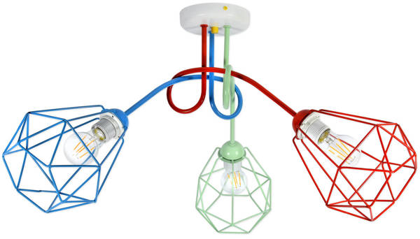 Lampa dla chłopca i dziewczynki kolorowa  Edison Druciak DM 3