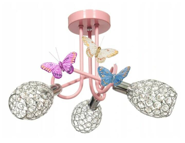 Lampa dla dziewczynki różowa Motylek  3