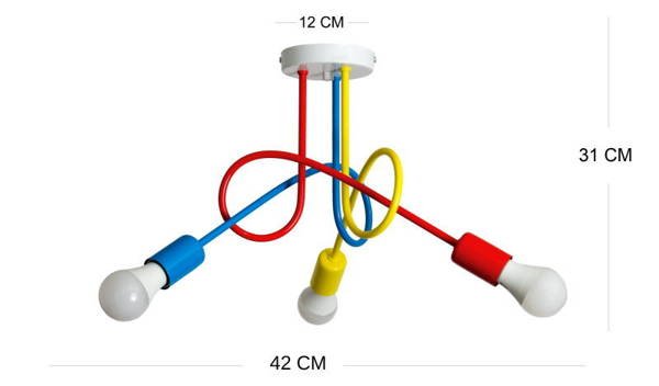 Lampa do pokoju dziecięcego kolorowa Mondo 3 Z7