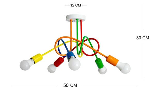 Lampa do pokoju dziecięcego kolorowa Mondo 5 Mix1 Loft