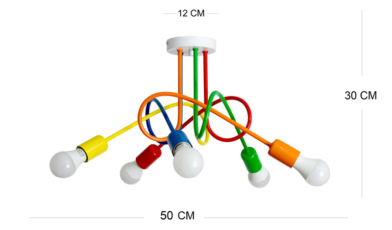 Lampa do pokoju dziecięcego kolorowa Mondo 5 Mix1 Loft
