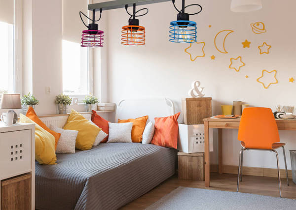 Lampa do pokoju dziecięcego w stylu loft Listwa Edison Koszyk 3