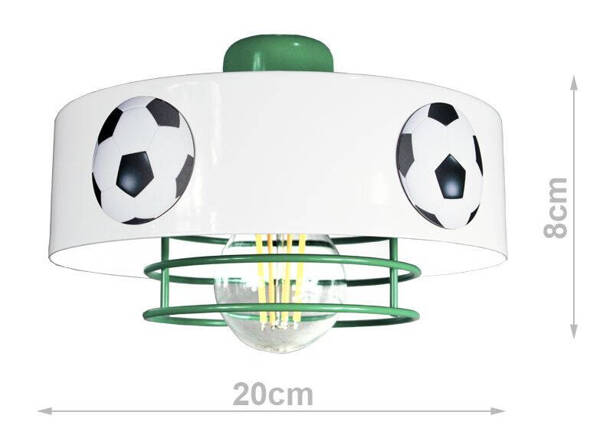 Lampa do pokoju dziecięcego z motywem piłkarskim zielona Mundial SP 1