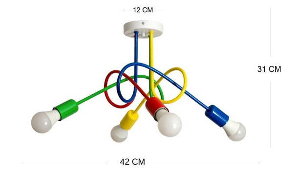 Lampa do pokoju dziecka kolorowa Mondo 1001/4MX2 