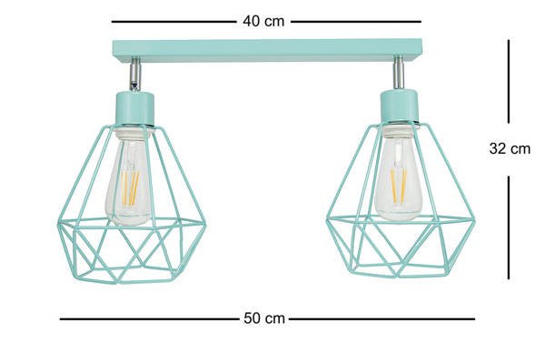 Lampa do pokoju dziecka turkusowa druciak w stylu loft Carmen 2