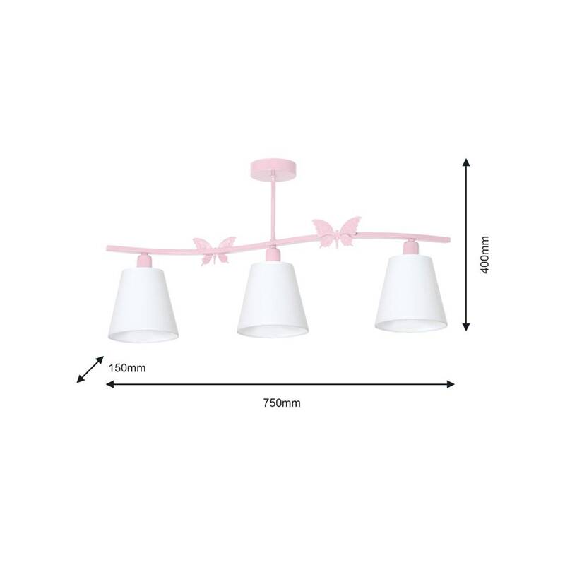 Lampa do pokoju dziewczynki różowa ALICE PINK 3xE14 