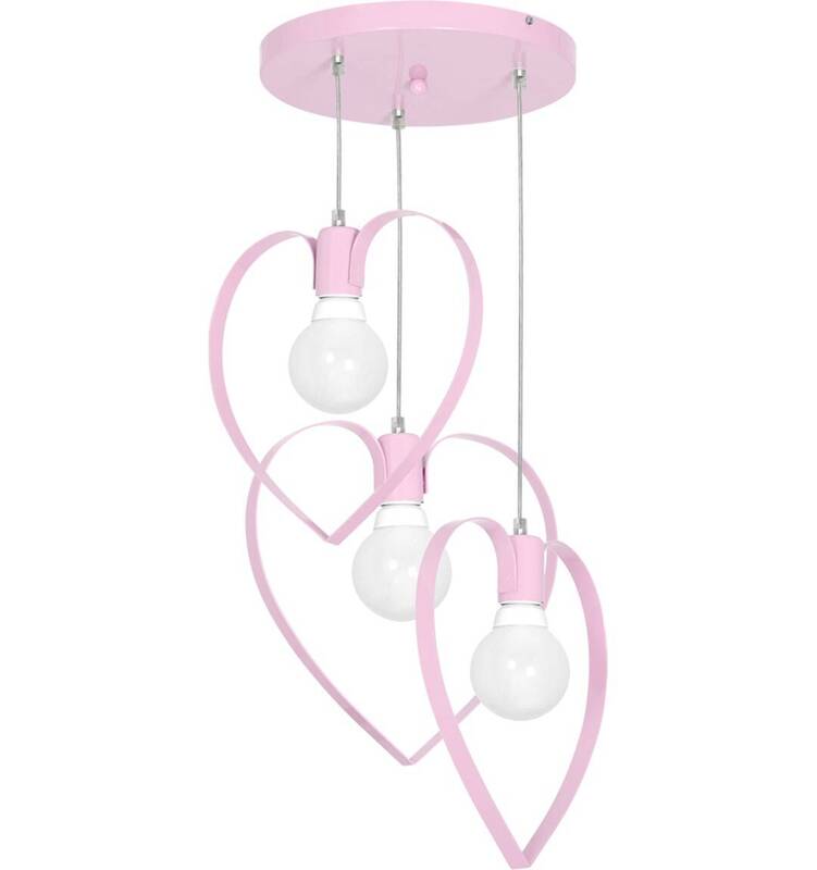 Lampa do pokoju dziewczynki różowa AMORE PINK 3xE27 