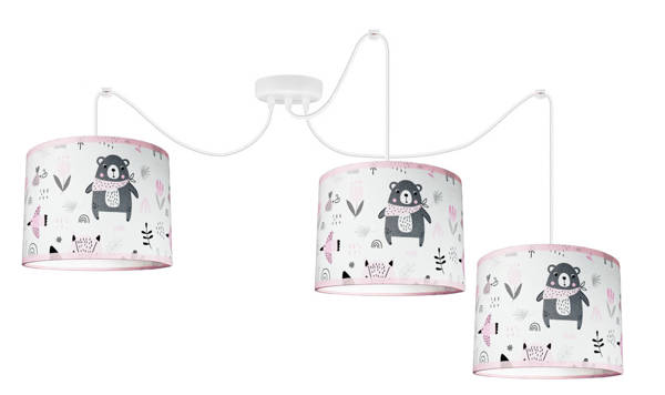 Lampa do pokoju dziewczynki z motywem misia typu pająk TEDDY 2 PINK