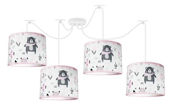 Lampa do pokoju dziewczynki z motywem misia typu pająk TEDDY 2 PINK