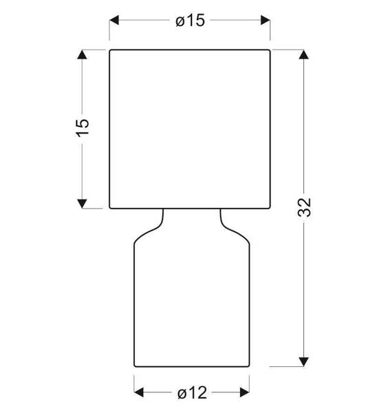 Lampa gabinetowa/stołowa/nocna INER 41-79886 ceramiczna szara/abażur biały 1x40W E14