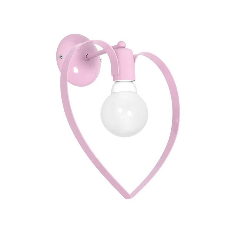 Lampa ścienna do pokoju dziewczynki  różowa  AMORE PINK 1xE27 