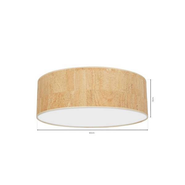 Lampa sufitowa CORK, MLP7522, 60 cm, biały/korkowy, 3x40W E27 