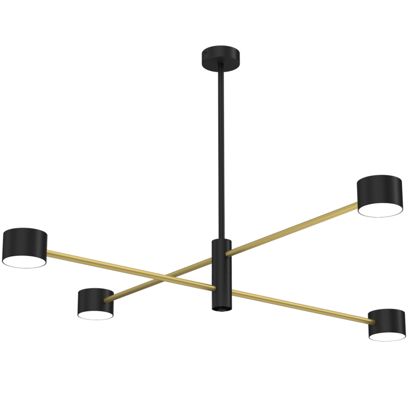 Lampa sufitowa CROSS, MLP8419, czarny/złoty, 4x11W GX53