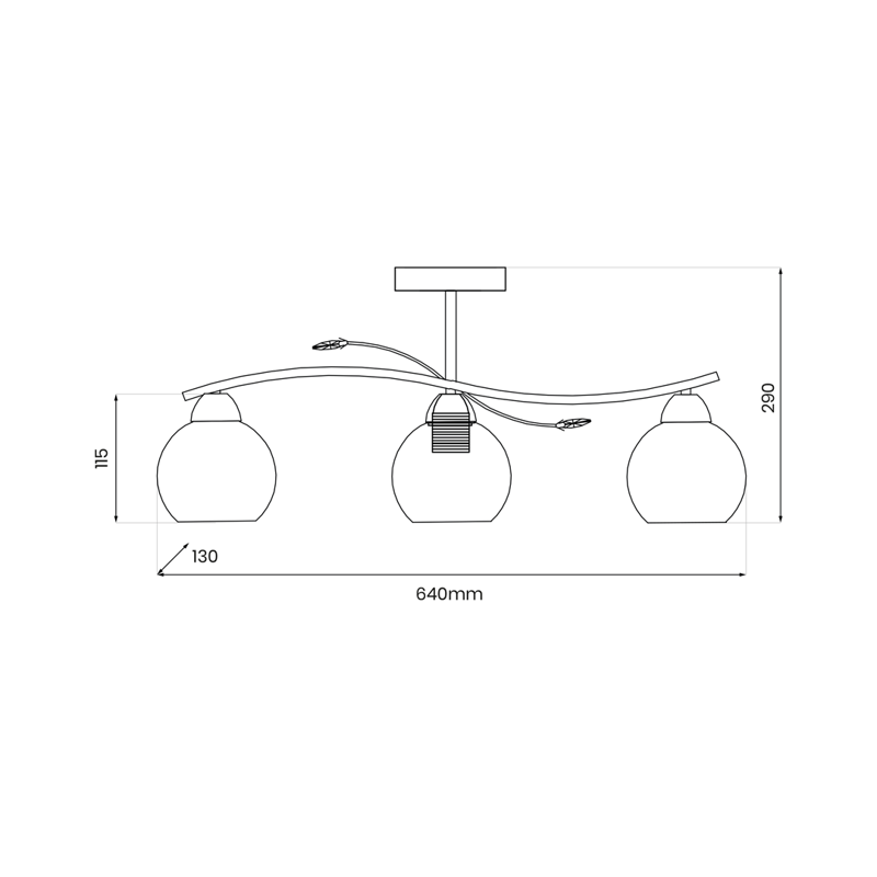 Lampa sufitowa Connor 3xE27