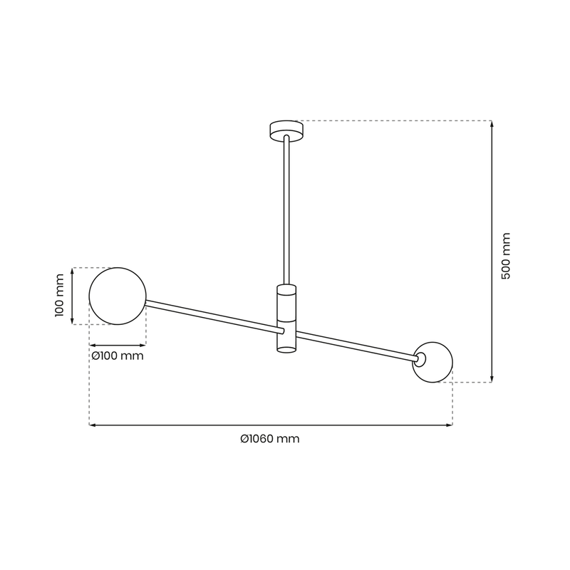 Lampa sufitowa DORI, MLP8574, czarna z białymi kloszami, 2x8W G9