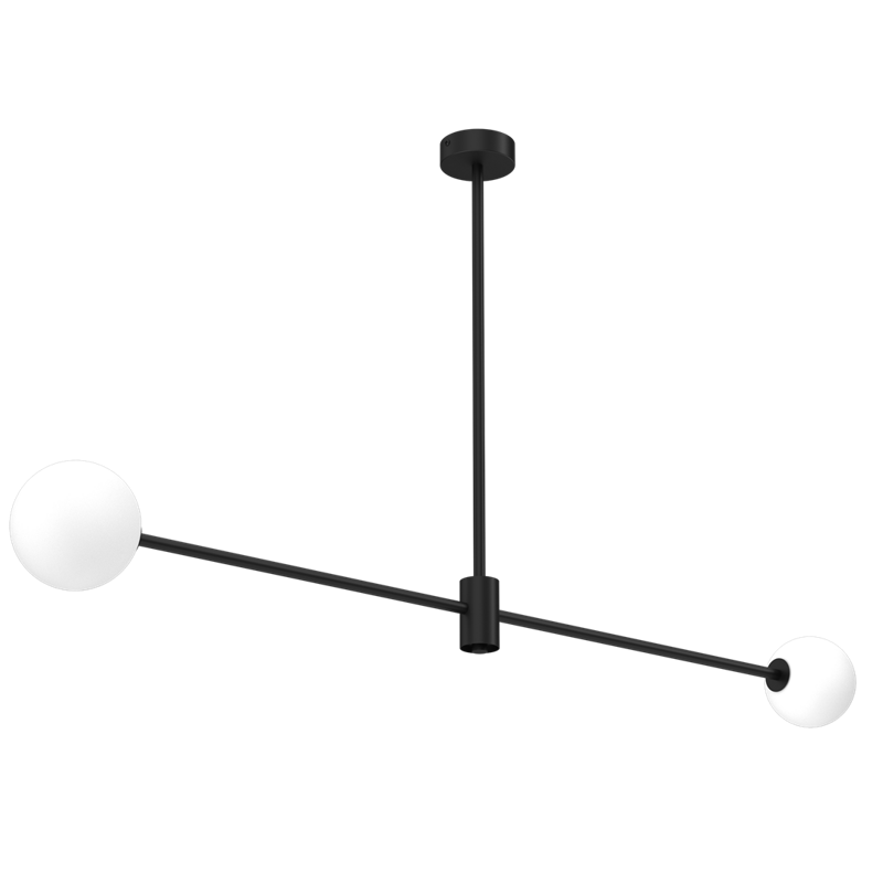 Lampa sufitowa DORI, MLP8574, czarna z białymi kloszami, 2x8W G9