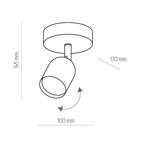 Lampa sufitowa TOP 3298 1xGU10 czarna