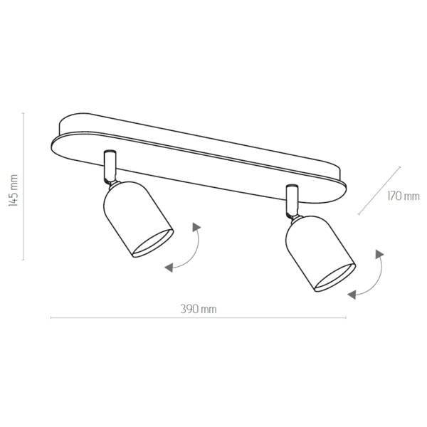 Lampa sufitowa TOP WOOD 3291 2xGU10 czarna