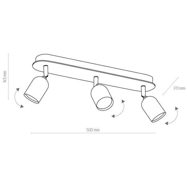 Lampa sufitowa TOP WOOD 3296 3xGU10 biała