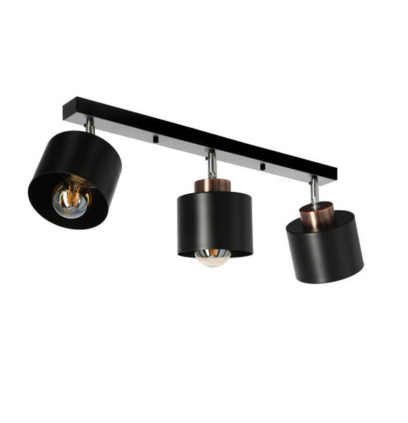 Lampa sufitowa czarna 3xE27 Olena 93-82558