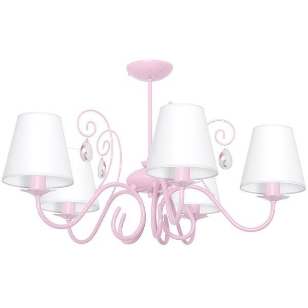 Lampa sufitowa do pokoju dziewczynki różowa SARA PINK 5xE14 MLP1052