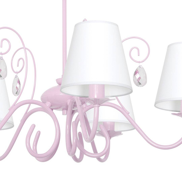 Lampa sufitowa do pokoju dziewczynki różowa SARA PINK 5xE14 MLP1052