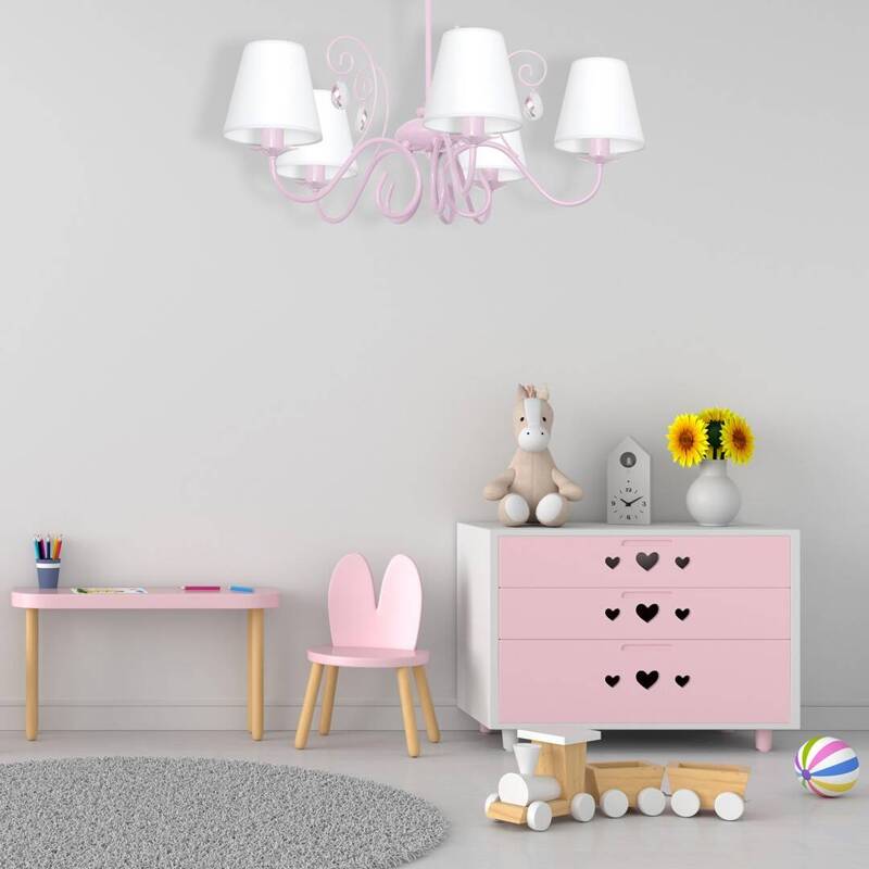 Lampa sufitowa do pokoju dziewczynki różowa SARA PINK 5xE14 MLP1052