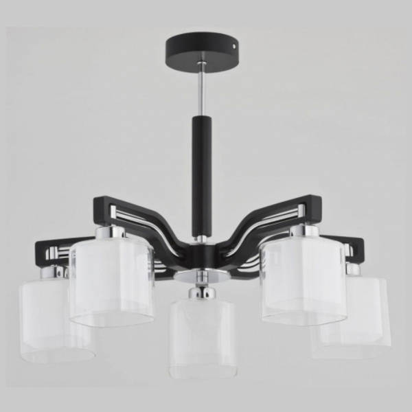 Lampa sufitowa do salonu CONSUL VENGE 5xE27 wys. 43cm | czarny