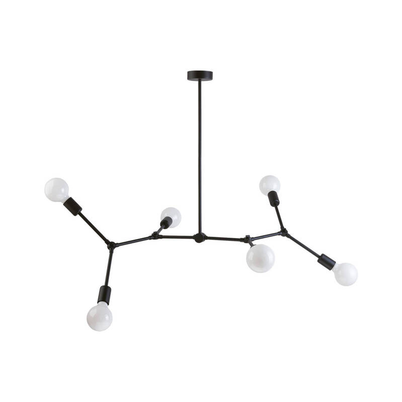 Lampa sufitowa loft TWIG VI czarny szer. 110cm