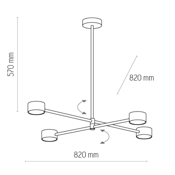 Lampa sufitowa loftowa DORA 6417 GX53 60W LED wys. 57cm | czarny