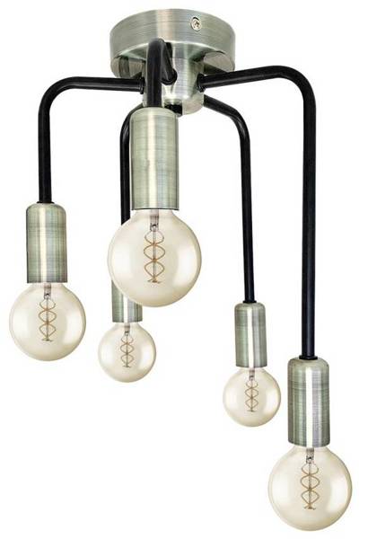 Lampa sufitowa patynowa + czarny mat 5xE14 Saga 35-01337