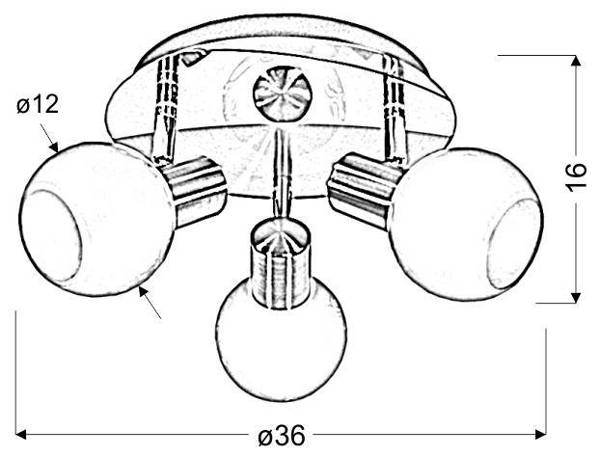 Lampa sufitowa plafon 3X40W E14 mosiądz AVILA 98-07131