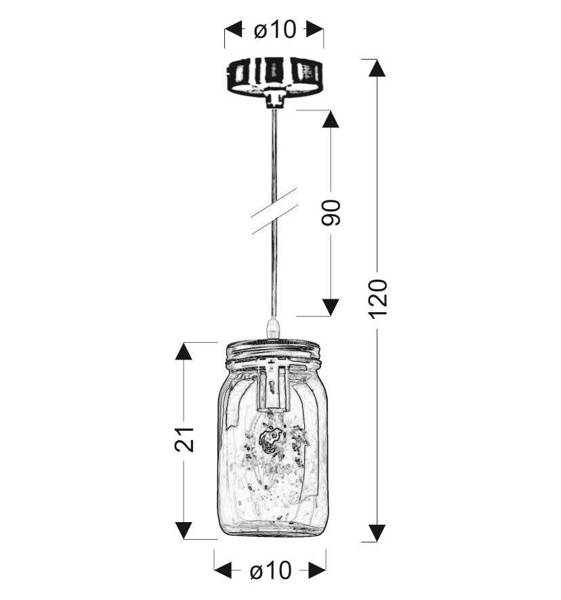 Lampa sufitowa wisząca 1X40W E214 pomarańczowy JARS 31-42880