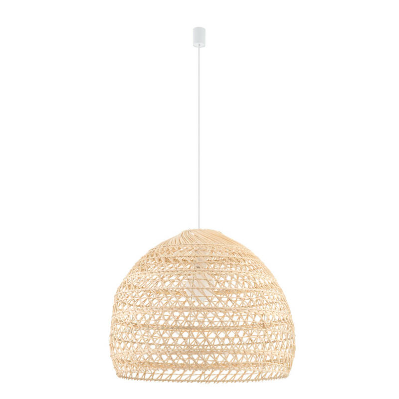 Lampa wisząca BOHO L śr. 60cm E27 | naturalne drewno/biały