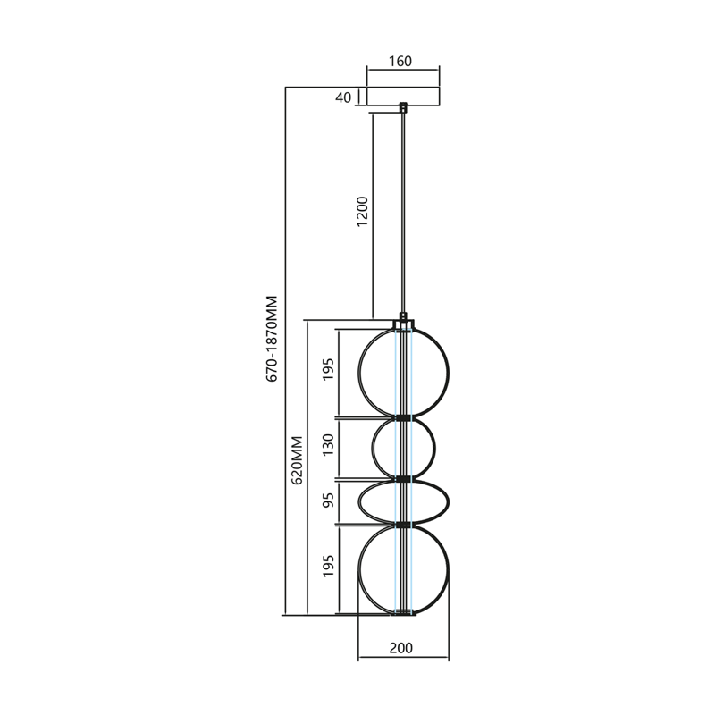 Lampa wisząca DAPHNE SMOKED 36W