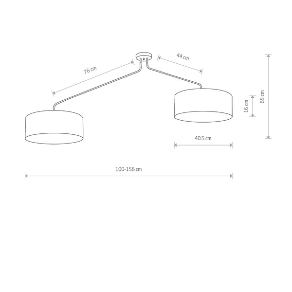 Lampa wisząca FALCON 6x 25W E27 wys. 65cm | srebrny