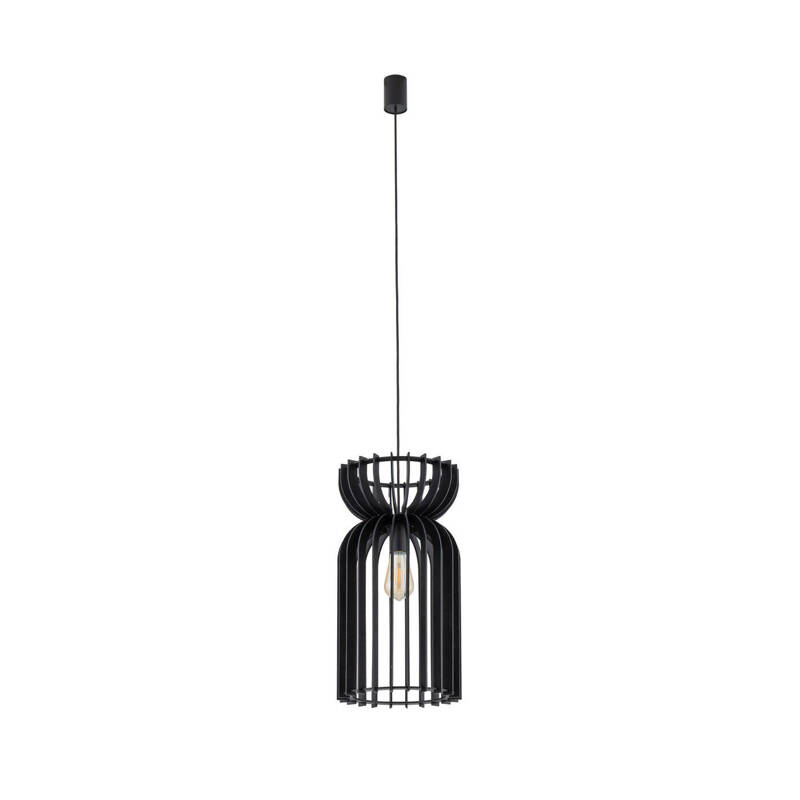 Lampa wisząca KYMI BLACK A szer. 26 cm 10573 drewno | Czarna