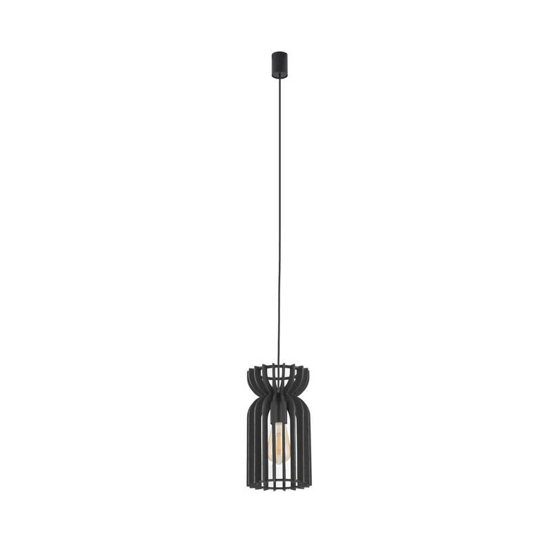 Lampa wisząca KYMI BLACK B szer. 16 cm 10574 drewno | Czarna