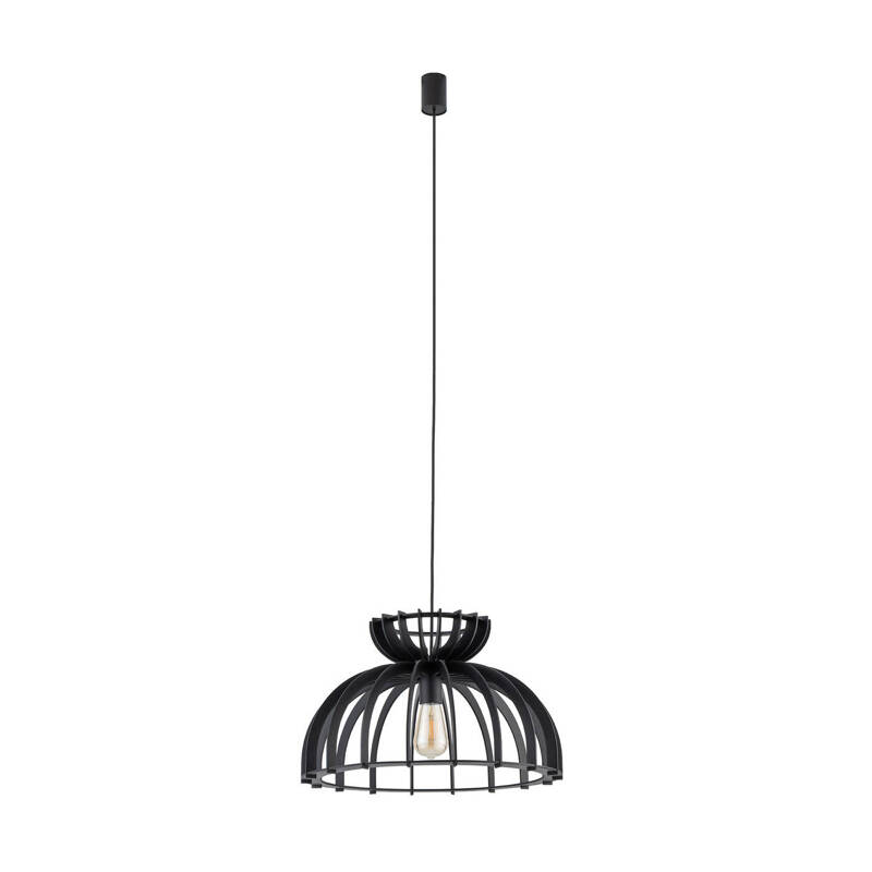 Lampa wisząca KYMI C szer. 48 cm 10575 drewno | Czarna