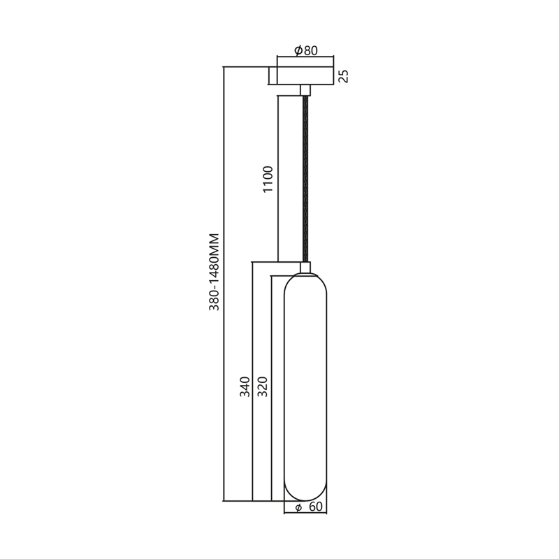 Lampa wisząca PAX BLACK 1xG9