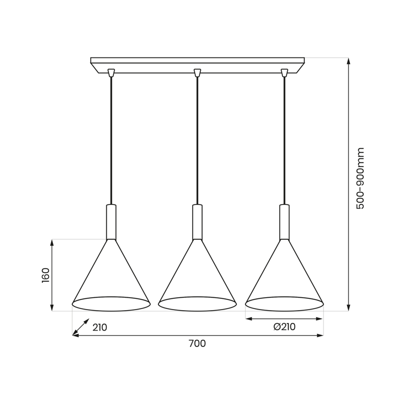 Lampa wisząca PERU WHITE 3xE27