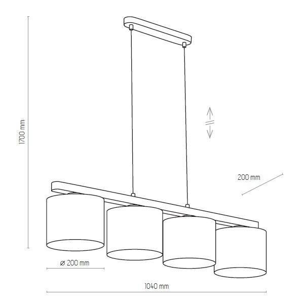 Lampa wisząca TROY WHITE 3270 4xE27 w skandynawskim stylu