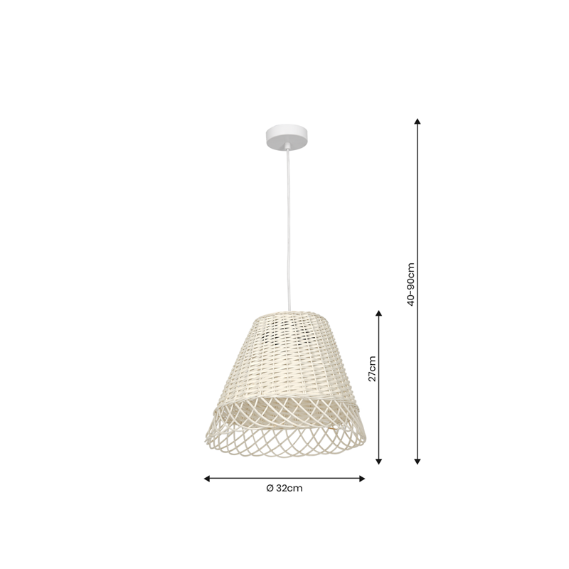 Lampa wisząca VIMINI, MLP7993, biała, 1x60W E27